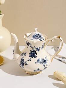 1pc Ceramic Teapot, Kitchen/Dining Room/Living Room Cold Water Kettle, Insulated Pitcher For Tea, Coffee, Milk, Fruit Juice, Suitable For Wedding, Party, Gift, Birthday - Multicolor - View 9