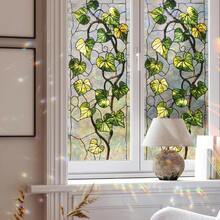 1/3pcs Tropical Leaf Colorful Static Window Stickers, Monstera And Ivy Pattern, Rainbow Prism, Suitable For Kitchen, Bathroom, Apartment, Beautiful Home Decor. - Multicolor - View 11