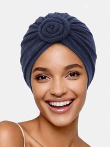 1pc New Waffle Snail Flower Headscarf, Headwrap - Multicolor - View 11