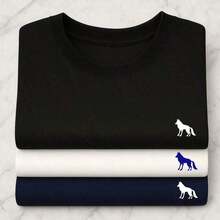 Kit Of 3 Acostamento Lobo Casual Summer T-Shirts, Men's Fashion, Cotton, Adult, Unisex - 黑色 - 查看 2