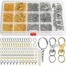 Bộ dụng cụ làm móc khóa, vật liệu thủ công làm móc khóa bao gồm móc khóa, khóa càng cua, vòng chìa khóa và vòng nối để làm móc khóa và bộ dụng cụ làm trang sức 265 món/bộ - Nhiều màu - Xem 1