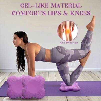 2 miếng đệm đầu gối yoga màu đen, chống trượt 3D, bảo vệ khuỷu tay, đệm đầu gối tập luyện cơ bụng Pilates, phụ kiện yoga bền bỉ, phù hợp cho các tư thế yoga quỳ, tập plank.