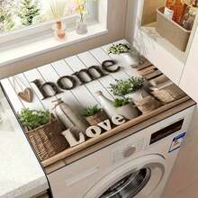 1pc Anti-Slip Laundry Room Floor Mat, Suitable For Washing Machine/Dryer - Home & Warm Living Washing Pad, Decorative Appliance Cover For Washing Machine And Dryer Top, Laundry Room Decor - Home and Warm Home - View 3