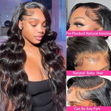 ZHUICHAO 28英寸自由分缝巴西人发13x6高清透明蕾丝前额假发，渐变发际线，预漂白婴儿#1B自然发色，混纺合成纤维假发，适合女性日常或派对佩戴。 - 1B# - 查看 7