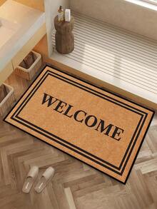 1 pièce Paillasson à motif "Bienvenue" avec cadre noir, style minimaliste, tapis antidérapant pour intérieur/extérieur, tapis en fibre de polyester lavable en machine pour cuisine, salle à manger, couloir, salle de bain, chambre, extérieur, entrée, décoration de la maison, décoration de la pièce, toutes saisons - 1PC - Voir 11