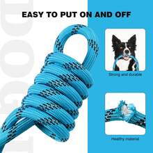 6ft P-Shaped Non-Pulling Dog Leash With Comfortable Padded Handle, Reflective Cord Suitable For Small, Medium And Large Dogs, Durable And For Outdoor Walking - Blue - View 6