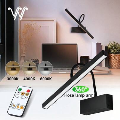 wamblz Luz para cuadros con control remoto, luz de pared inalámbrica recargable de 15.75 pulgadas para pintura, luz de arte de 3 colores regulable y con temporizador, tipo USB-C 5V para exhibición, paredes, obras de arte, galerías