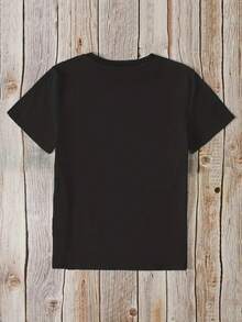 Camiseta estampada de moda casual para mujer, capa base moderna, adecuada para salidas diarias, diseño único, apta para todas las estaciones, ropa casual. Camiseta de manga corta disponible en varios colores. Camiseta de mujer con estampado de labios en turquesa y dorado con diseño de aro de labios brillante - Top casual de manga corta con cuello redondo, adecuado para primavera, verano, otoño, fiestas y uso diario - Prenda de moda lavable a máquina (patrón de labios, tela elástica cómoda, estampado de labios llamativo, corte holgado, impresión digital, no transparente, adecuada para diversas ocasiones) - Perfecta para combinar con estilos únicos y para usar en capas. - Negro - Ver 2