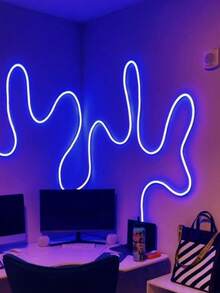 1 đèn neon LED RGB dẻo có điều khiển từ xa, đèn neon đổi màu thích hợp trang trí phòng ngủ, phông nền sofa, khu vực chơi game và phòng chiếu phim gia đình, lý tưởng cho trang trí ngày lễ. - ánh sáng đa sắc - Xem 3