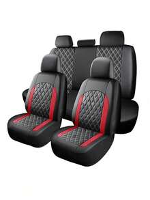 Universal Car Seat Covers - 2 Front Or 5 Full Set, PU Leather Diamond Quilted - Non-Slip Backing, Easy Installation - Fits Sedans, SUVs And Pickups - Interior Protection Kit, Car Interior Accessories (Black) - A - View 17