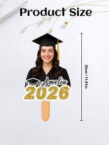 1 pieza Abanico de fotos personalizable para graduación, foto y texto personalizados, accesorio de fotos de graduación 2026, abanico de graduado 2026, decoración de fiesta de graduación de escuela secundaria/universidad, accesorio de cabina de fotos de celebración de graduación 2026, regalo de graduación, temporada de graduación - Multicolor - Ver 5