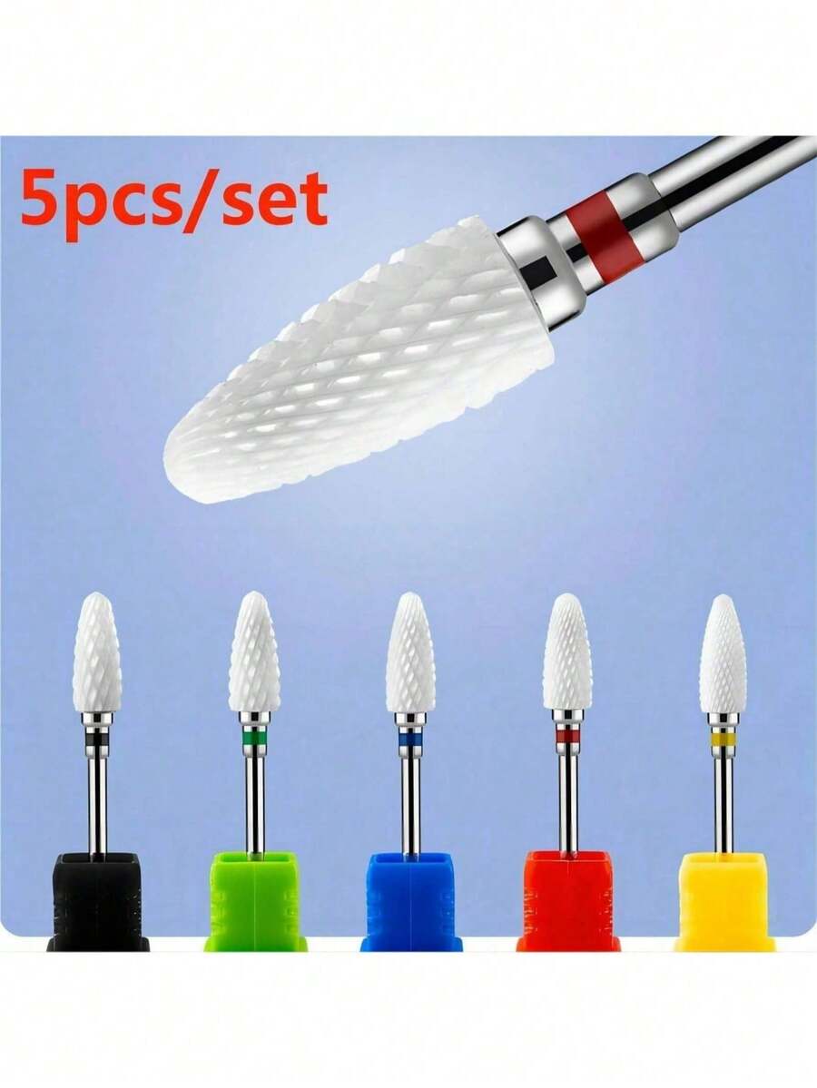 5-in-1 Wolframstahl Nagelpolitur Bits, Doppelrotation Nagelbohrer Bits mit 3/32" Schaft, geeignet für Acryl und Hartgel, Nagelschleifen, Schneiden und Nagelpflege, anwendbar für Zuhause, Salon, Studio, Reisen, Nagelkunstkurse, geeignet für Nageltechniker, Anfänger, DIY-Enthusiasten, Frauen, Weihnachten, Geburtstag, Einschulung Geschenke
