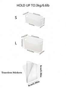 1pc Kitchen Wall-Mounted Storage Box, Suitable For Storing Plastic Bags And Cleaning Supplies - White - View 4