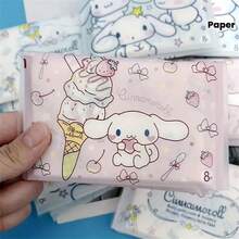 SANRIO 三丽鸥9张装精致肉桂卷手帕纸，可爱Hello Kitty印花雪纺纸，便携卡通图案手帕纸，亲爱的卡通印花手帕纸，钱包式便携小包手帕纸/厕纸，非常适合工作、春夏假期、毕业季、旅行、生日礼物、婚礼、节日派对和其他场合。 - 卡通 - 查看 5