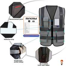 Pink Reflective Safety Vest For Women, Working Safety Gear With Strips, High Visibility Work Vest For Construction, Medium - 灰色 - 查看 3