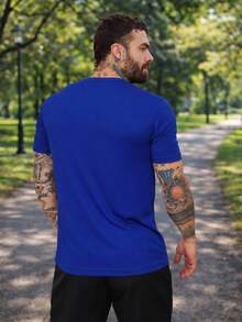 Men's Dry Short Sleeve Gym Training T-Shirt - azul real - Ver 2