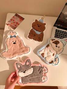 1pc Cute Dog Shaped Highly Absorbent Hand Towel, Suitable For Kitchen, Bathroom, Room Decor, Good Water Absorption And Easy Cleaning, Kitchen Towel, Bathroom Accessory (Actual Color May Differ Slightly From The Image) - Multicolor - View 5