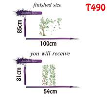 Pink & Green Tree Branch Wall Stickers, Decorative Spring/Summer Sakura Scenery For Bathroom, Bedroom, Living Room - Multicolor - View 9