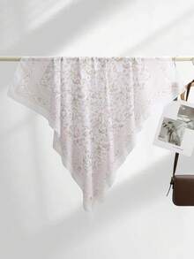 1 chiếc khăn vuông nữ 110cm họa tiết hoa nhỏ, chất liệu voan, nhẹ, mềm mại, thoáng khí, đa năng, in họa tiết, trang nhã, tinh tế, chất lượng cao, chống nắng, trang trí, khăn vuông đa chức năng cho trang phục, phù hợp cho mặc hàng ngày, mọi mùa, dịp lễ. - màu trắng nhạt - Xem 7