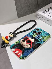 This Disney Mickey Mouse Lanyard Phone Case Is Fully Covered In TPU Material. It's Shockproof, Lightweight, And Compatible With IPhone17/16/11/13/15/15 Plus/15 Pro/15 Pro Max/12/14 Pro Max/11 Pro Max/12 Pro/12 Pro Max/13. This Phone Case Makes A Popular Birthday Gift Or Business Gift; It's Durable, Stain- And Fingerprint Resistant, And Suitable For Both Men And Women. The Set Also Includes A Mickey Mouse Phone Case And A Mickey Mouse Plush Bracelet. It's A Perfect Gift For Friends And Family. This Stylish Phone Case Is Fun, Lightweight, And Durable. IPhone17 Pro Max Phone Case, Minnie Mouse Phone Case. - trắng - Xem 5