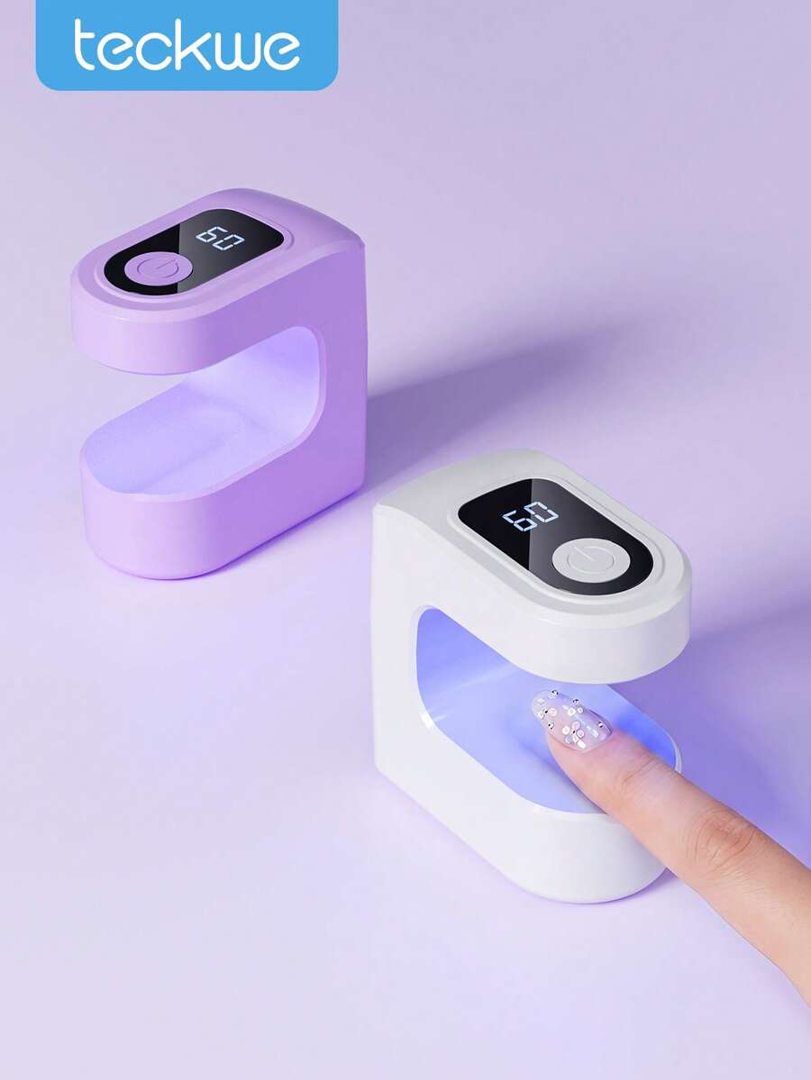 Teckwe Rechargeable Mini UV LED Nail Lamp With Dual Timer 30S/60S - Portable Cordless Gel Polish Dryer, Long-Lasting Battery, Fast Curing, Compact Design For Home & Salon Use, Manicure Tools - Multicolor - View 1