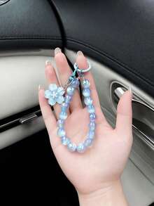 1条串珠钥匙扣挂绳，手提包挂饰钥匙链，腕带钥匙圈，百搭时尚女士钥匙扣，便捷手机挂绳 - A - 查看 3