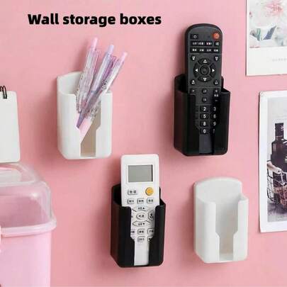壁挂式手机收纳盒，多功能免打孔支架，壁挂式空调/电视遥控器收纳盒
