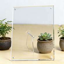 1 Set 2Pcs Clear Acrylic Picture Frames - 15.2x10.1cm & 17.8x12.7cm Tabletop Display Stands - 1 Set - View 5