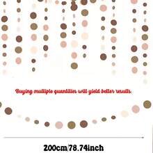1pc/2pcs/3pcs Polka Dot Floral Wreath, Cream, Brown, Pink Boho Style Hanging Paper Circular Dotted Garland, Suitable For Neutral, Country, Cowgirl, Western, Birthday, Shower, Wedding, Woodland Party Decor - A - View 2