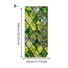 1pc Green Tropical Leaf Pattern Static Cling Window Film, Frosted Glass Effect Privacy Sticker, Removable For Bathroom, Office, Living Room, Home Decor & Art Decoration - Multicolor - View 14