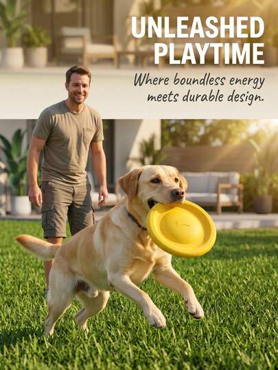 4-packs gele vliegende schijf trainingsspeelgoed voor honden, gemaakt van duurzaam EVA-materiaal, geschikt voor buiten, zoals in het park, op het strand, op het gazon en voor hondensporttraining.