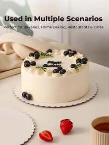 5/10pcs Round White Cake Bases, Ripple Paper Cake Stands, Suitable For Baking, DIY Cakes, Desserts, Wedding Celebrations, Birthday Parties, Snacks, Cupcake Displays, Theme Parties, Cake Decorations, Wedding Parties, Easter, Mother's Day, Father's Day And Other Occasions. - Multicolor - View 3