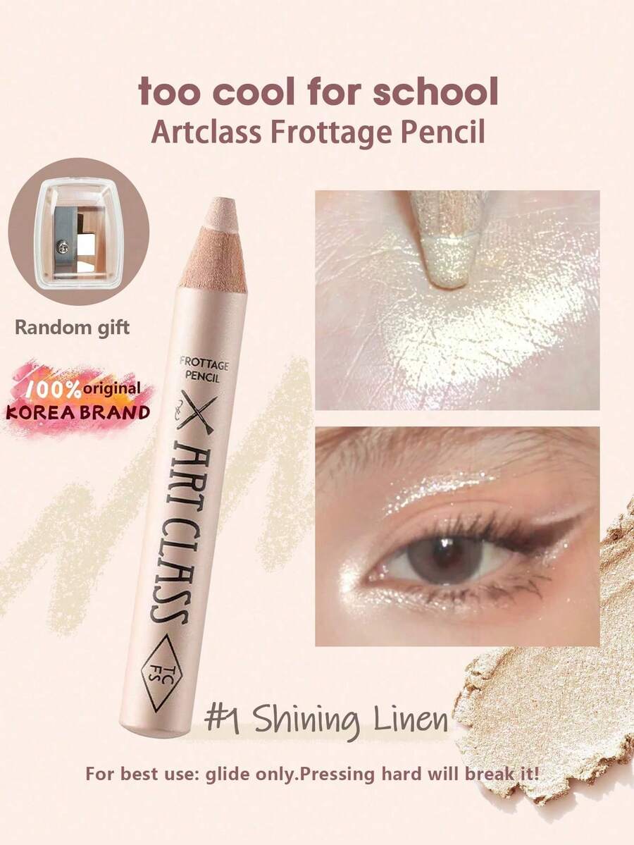 Too Cool for School Artclass No.1 Shiny Linen Color Matte Eyeliner Pencil, Creamy Powder Texture, Lightweight Application, Buildable, Long-Lasting & Smudge-Proof, Breathable High Pigment, Skin-Friendly Formula, Twist-Up Precise Tip, 1.1g/0.03oz, Korean Makeup