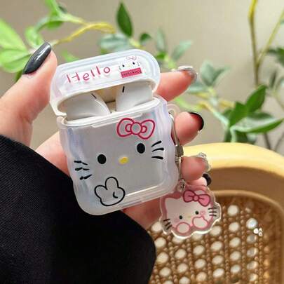 SANRIO 1pc New Minimalist Line Design Funny Hello Kitty Charm, Creative Cute Kitty Pendant For Airpods 4/3/1/2 Pro Bluetooth Earphone Case, Unique Gift For Girlfriend, Best Friend