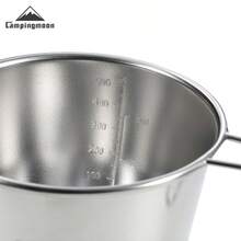 CAMPINGMOON 600ML Deep Large Capacity Stainless Steel Bowl, Open Flame Heating Camping Bowl, Outdoor Picnic Tableware Sierra Bowl S369 - Silver - View 10