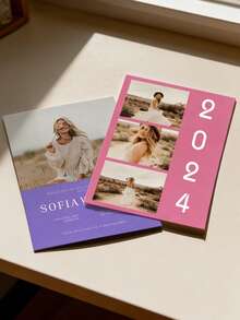 1/5/10 piezas Tarjetas de invitación para fiesta de graduación - Tarjetas de invitación de graduación personalizables con foto y texto, adecuadas para celebraciones de graduación de escuela secundaria y universidad, invitaciones para fiestas festivas - Una pieza - Ver 6