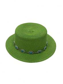 1 chiếc mũ rơm nữ kiểu dáng boho, mũ rơm mùa hè, mũ chống nắng đi biển, du lịch ngoài trời, bảo vệ da khỏi ánh nắng mặt trời, thích hợp cho kỳ nghỉ và lễ hội. - MZ3080+ML49 - Xem 22