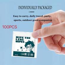 300/200/100pcs Lens Cleaning Wet Wipes | Multi-Purpose Pre-Moistened Wet Wipes | Individually Packaged | Suitable For Glasses, Cameras, Mirrors, Screens And Electronics, Suitable For Home Or On-The-Go - Premium Cleaning Wipes - View 3