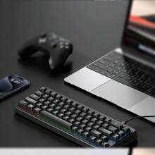 FREE WOLF M68SE Wired Keyboard, Compact Design / 68-Key Layout / Colorful Backlight / TYPE-C Cable Connection / Suitable For Travel And Office Use - 查看 4
