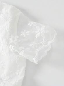 Đầm ren trắng tay ngắn cổ tròn cho bé gái, đầm ren trắng mùa xuân/hè cho bé gái, thanh lịch và duyên dáng, thích hợp cho đám cưới, tiệc tùng, họp mặt và các dịp khác, đầm công chúa. - trắng - Xem 7