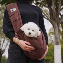 1pc Foldable Breathable Pet Carrier Bag, Large Capacity Pet Sling Bag - Multicolor - View 10