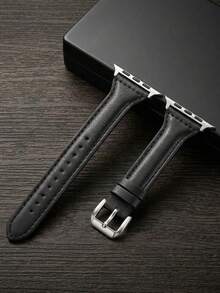 1 Peça Elegante Banda de Relógio de Couro Genuíno de Cor Sólida Compatível com Apple Watch 38mm 40mm 41mm 42mm 44mm 45mm 46mm 49mm, Pulseira Vintage, Pulseira de Relógio Inteligente de Reposição, Acessório de Pulseira de Relógio Casual e Formal Compatível com Apple Watch Ultra 11 10 9 8 7 SE3 6 5 4 3 2 1, Pulseira de Relógio Inteligente da Moda para Apple Watch - Para - Visão 20