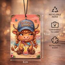 4pcs/Set Highland Cow Car Fragrance Hanging Decor, Can Be Hung On Rearview Mirror, Cute Car Interior Decoration, Fashionable Rearview Mirror Pendant, Car Accessories For Women And Girls, Fragrance Decor, Sweet Gift For Friends And Girlfriends - Multicolor - View 11