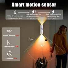 Rechargeable Smart LED Motion Sensor Light, Cordless Color Changing Motion Sensor Lamp, Dimmable, Magnetic Charging Design, Suitable For Stairs, Wardrobe, Cabinet - Motion Sensor Light - View 2