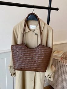 Large Capacity Handbag For Women, New Arrival Minimalist Commuter Shoulder Tote Bag - Coffee - View 9