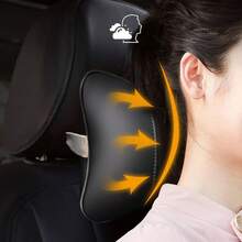 1pc/2pcs Car Neck Pillow, PU Leather Headrest Relieves Neck Pain, Filled Fiber Universal Car Specific Pillow - A - View 3