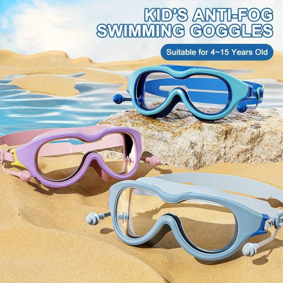 1PC Durable Anti‑Fog Swim Goggles For Boys Girls, Bright Attractive Kids Swimming Eyewear For Pool & Beach Activities - Green - View 1