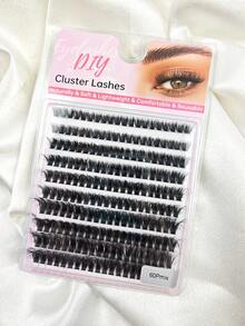 200 piezas de pestañas postizas individuales de visón efecto 3D, rizado D, longitud mixta de 8-16 mm, volumen 60P, color negro, pestañas postizas gruesas con efecto dramático, adecuadas para amantes de la belleza - D - Ver 6