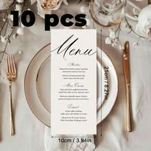 20/30/50pcs Customized Elegant Minimalist Wedding Menu, Personalized Modern Handwritten Style Dinner Menu, Editable Reception Menu, Minimalist Wedding Menu Card, Customized Menu Template, Elegant Wedding Supplies, Wedding Reception Menu, Engagement Party Menu, Bridal Shower Menu, Anniversary Dinner Menu, Customizable Menu Design - Multicolor - View 12