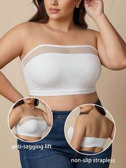 Áo ngực lưới không gọng, thoải mái dành cho nữ cỡ lớn, thiết kế ôm sát đường cong, áo ngực liền thân tiện dụng cho kỳ nghỉ.